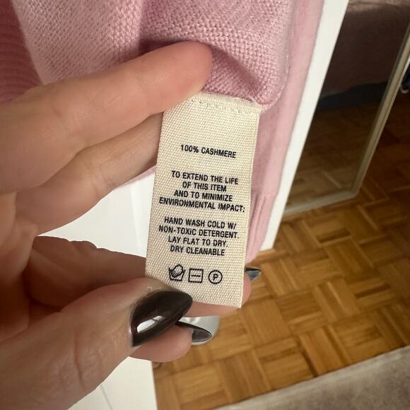 Alex Mill Blush Pink 100% Cashmere Ally Polo Pullover Sweater, Size M, Like New - Picture 5 of 8